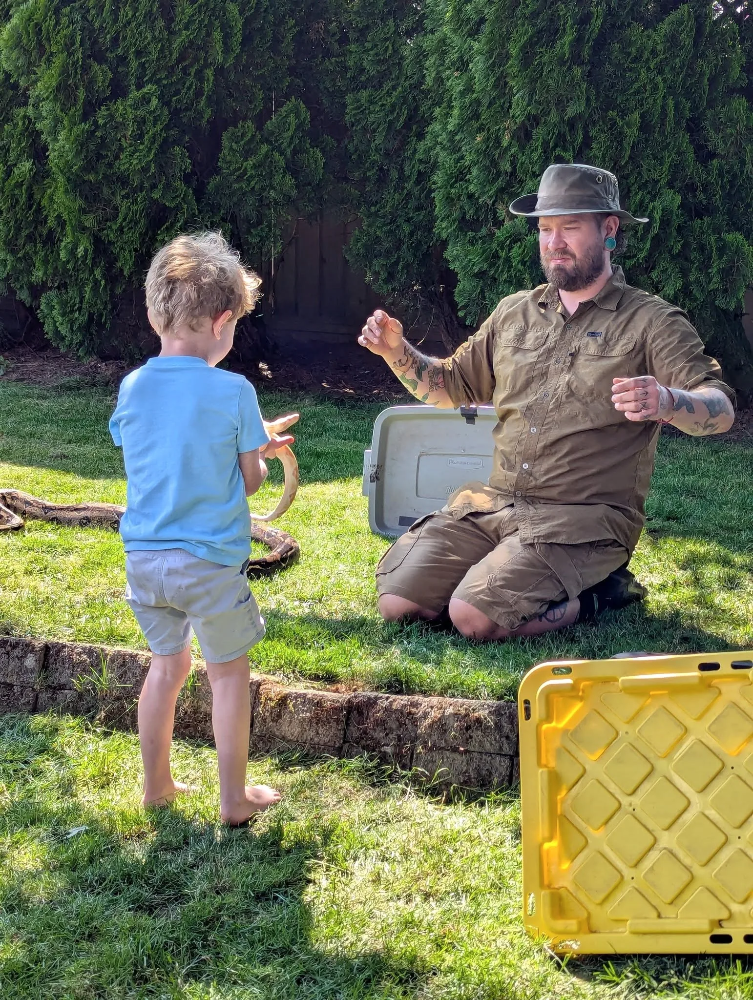 Kevin leading a hands-on birthday Wild Encounter